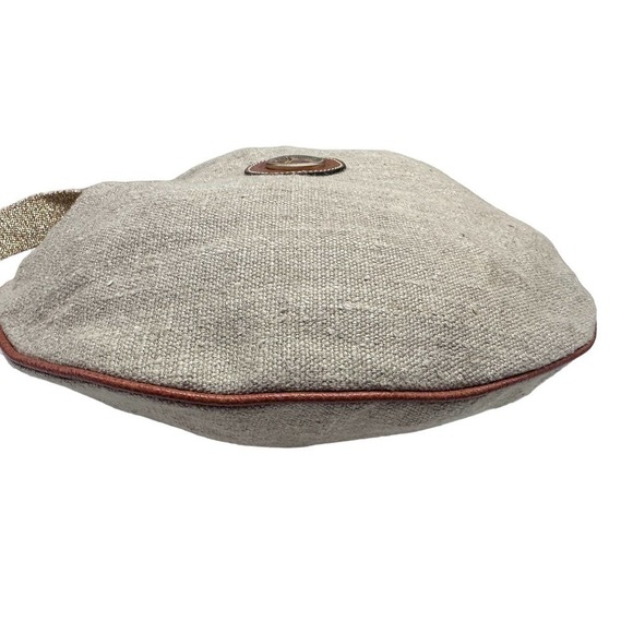 Vintage Redwall Linen Shoulder Bag Leather TRIM NWOT - Picture 6 of 10